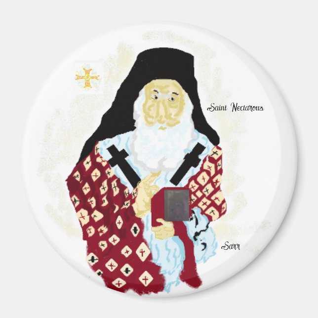 Magnet :  Nectarios of Aegina Greek saint (Devant)