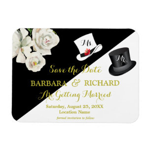 MAGNET Noir & Blanc Mariage Enregistrer la date