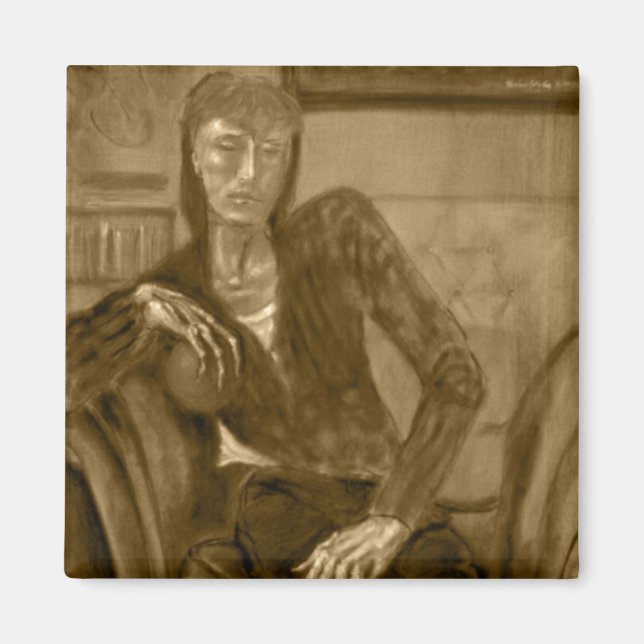 Magnet - Peinture à l'huile "Orange" en Sepia Tone (Devant)