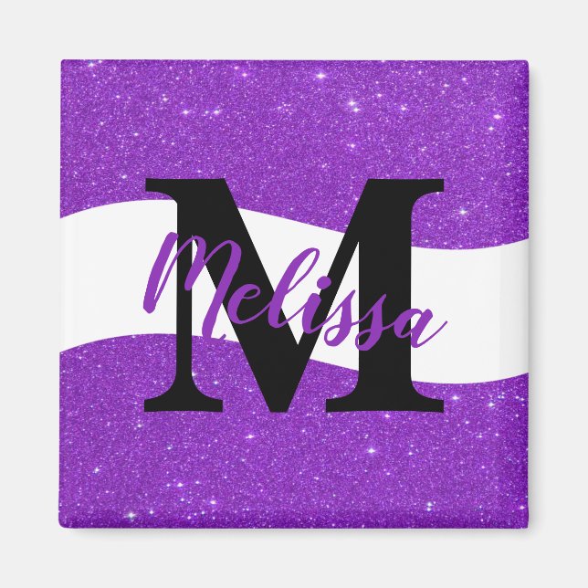 Magnet personnalisé avec paillettes (Devant)