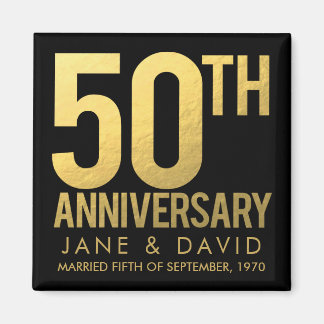 MAGNET PERSONNALISÉ DU 50E ANNIVERSAIRE D'OR NOIR