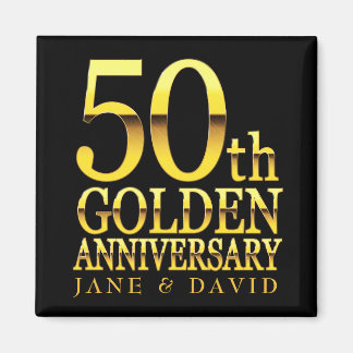 MAGNET PERSONNALISÉ DU 50E ANNIVERSAIRE D'OR NOIR
