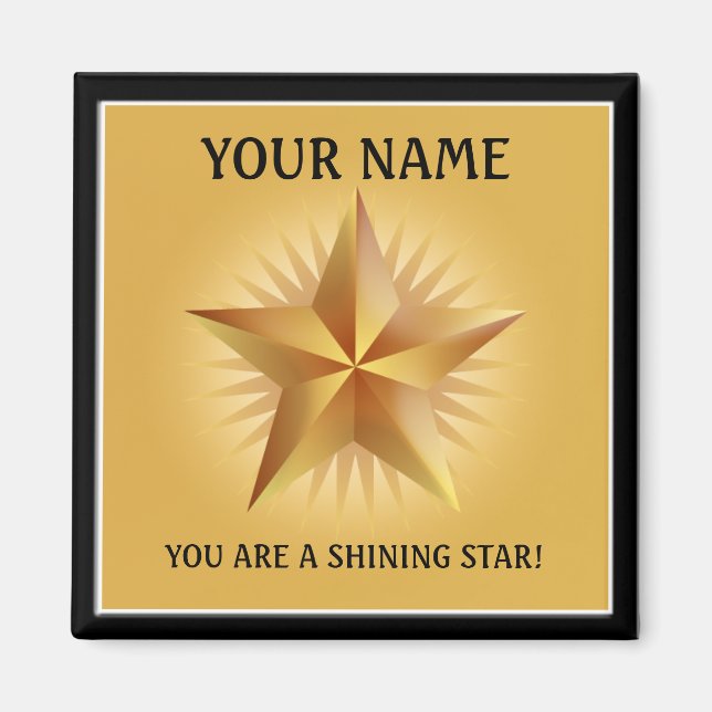 Magnet personnalisé Gold Shining Star (Devant)