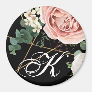 Magnet personnalisé Rose de jardin géométrique noi