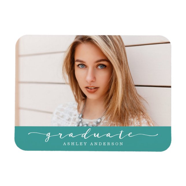 Magnet photo classique Turquoise Graduation (Horizontal)
