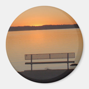 Magnet photo du coucher du soleil de la rivière Mi
