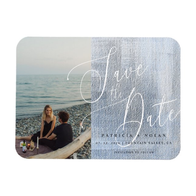 Magnet photo flexible de mariage avec écriture mod (Horizontal)