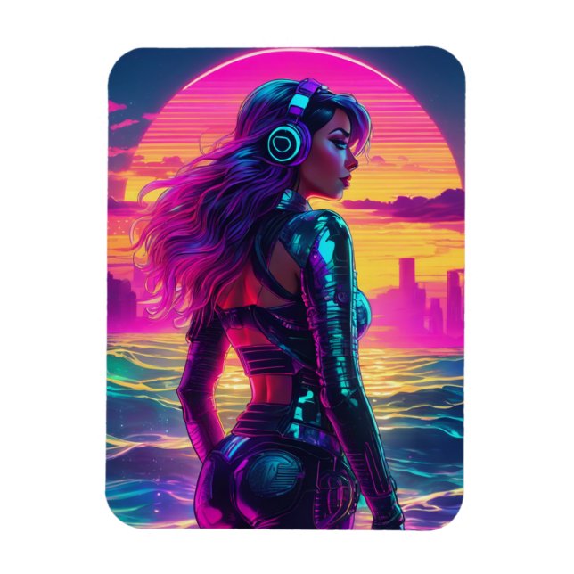 Magnet photo flexible sirène cyberpunk (Vertical)