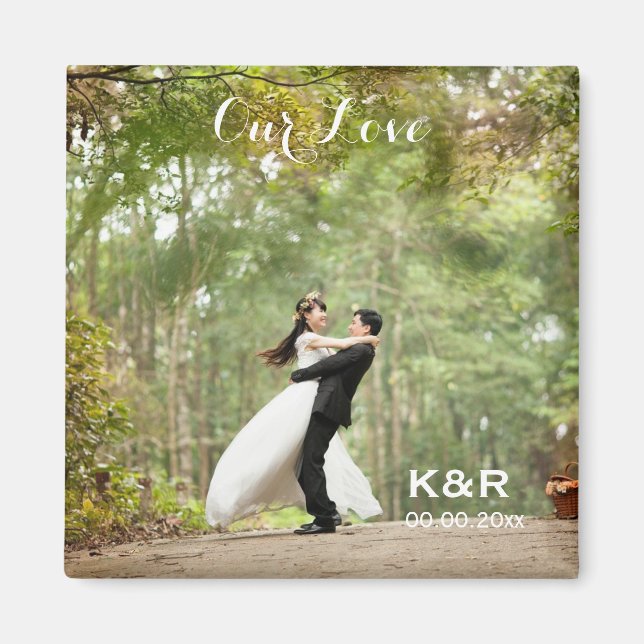 Magnet photo Mariage monogramme (Devant)