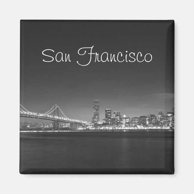 Magnet photo noir blanc de San Francisco Skyline (Devant)
