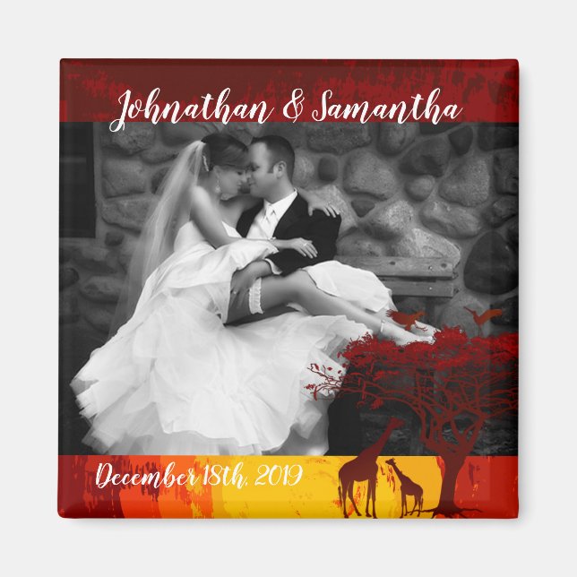 Magnet photo personnalisé Africain Safari Giraffe  (Devant)