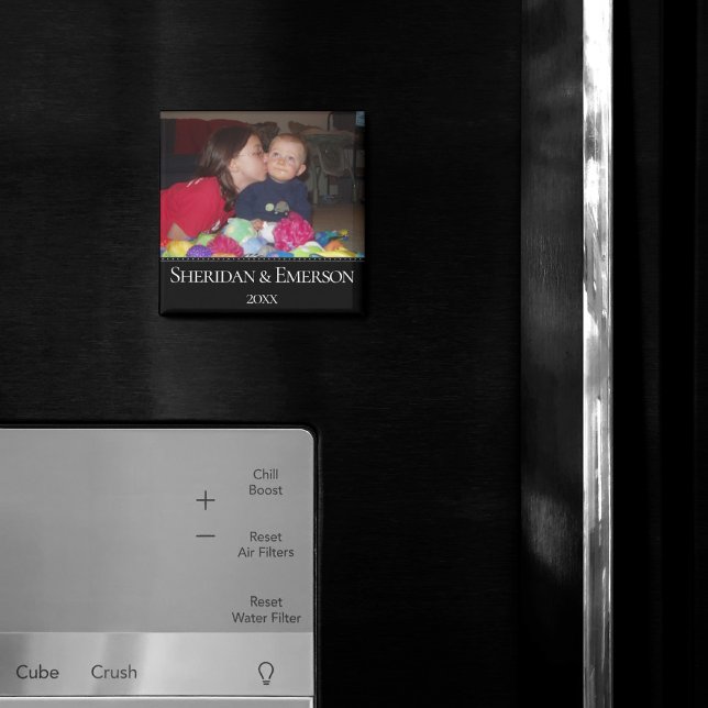Magnet photo personnalisé | Année de nom minimal (Créateur téléchargé)