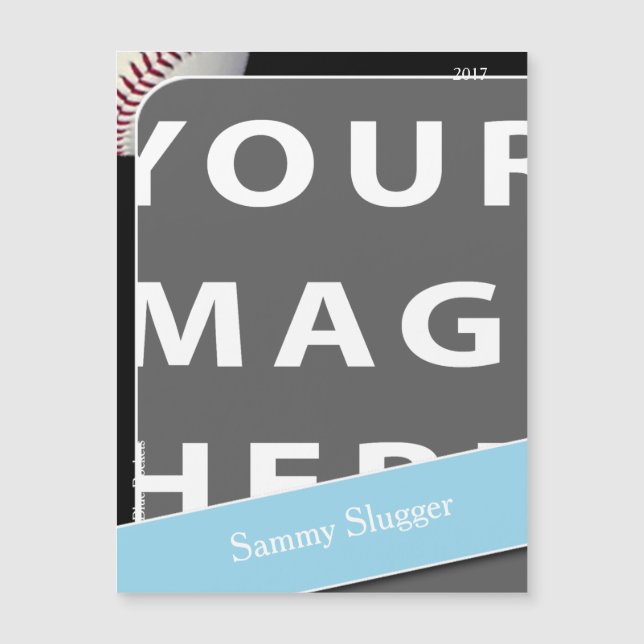 Magnet photo personnalisé de baseball (Devant)