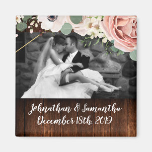 Magnet photo personnalisé Rose de jardin géométriq