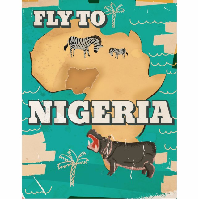 Magnet Photo Sculpture Affiche du Vintage voyage nigérian (Devant)