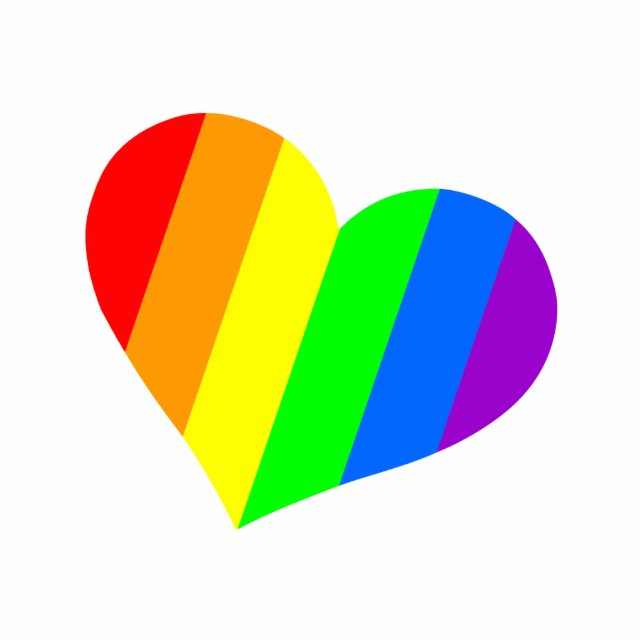 Magnet Photo Sculpture Aimant Coeur arc-en-ciel (Devant)