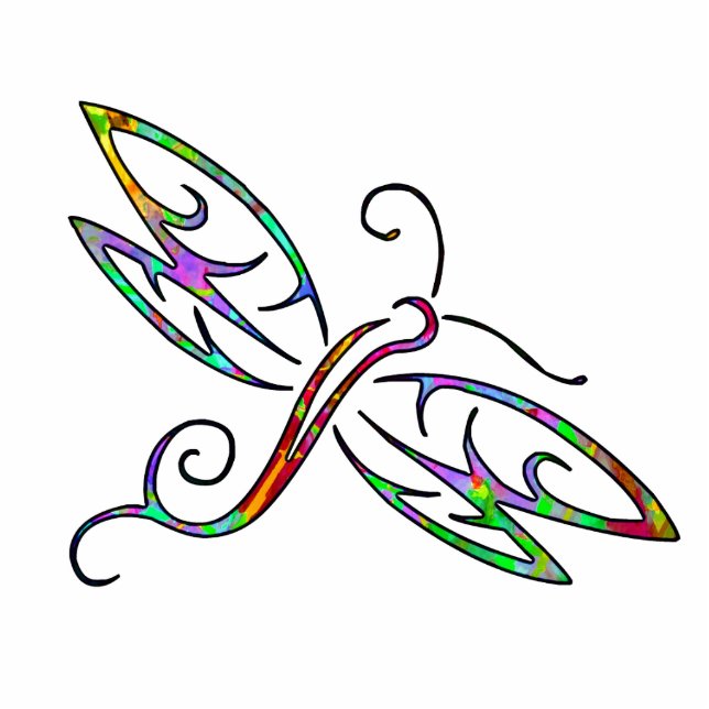 Magnet Photo Sculpture Aimant de libellule coloré (Devant)