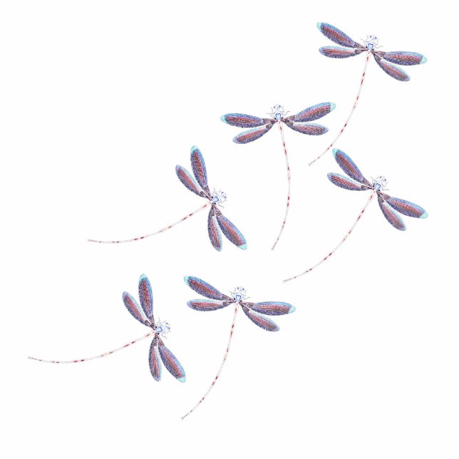 Magnet Photo Sculpture Aimant de libellules violettes (Devant)