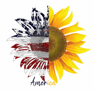 Magnet Photo Sculpture Aimant de tournesol du drapeau américain