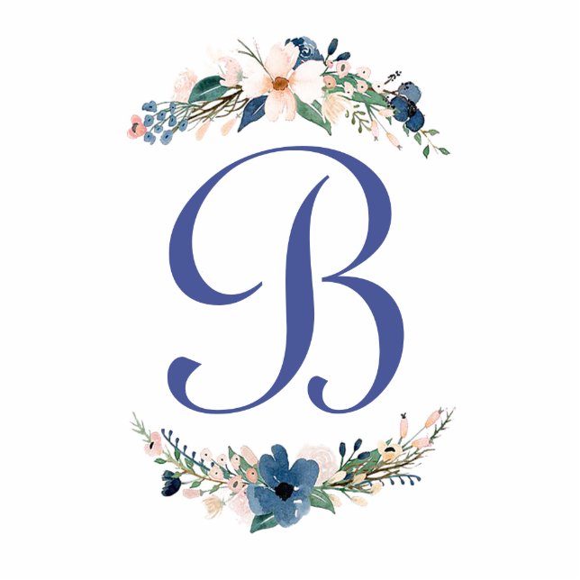 Magnet Photo Sculpture Aimant floral monogramme (Devant)