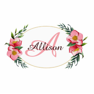 Magnet Photo Sculpture Aimant monogramme floral personnalisé