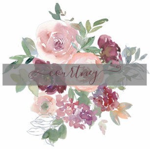 Magnet Photo Sculpture Aimant personnalisé à fleurs bordeaux et roses