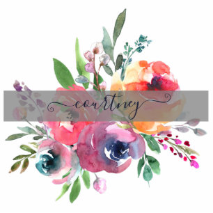 Magnet Photo Sculpture Aimant personnalisé à fleurs rose et orange