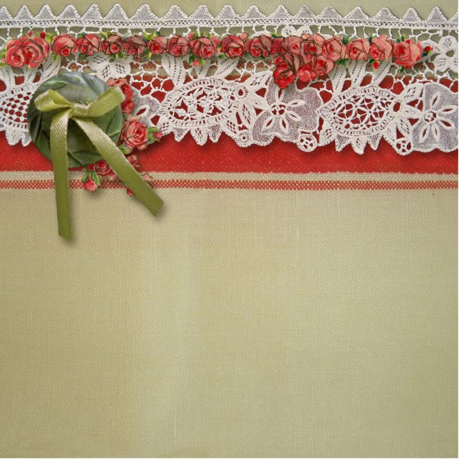 Magnet Photo Sculpture Antique Rose dentelle Rustique Rouge Victorien Bur (Devant)