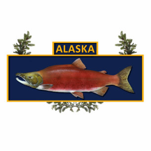 Magnet Photo Sculpture Badge du pêcheur de combat de l'Alaska