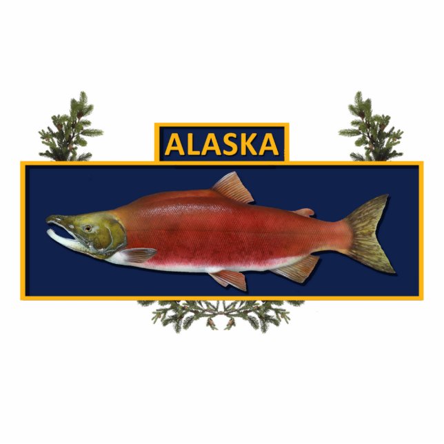 Magnet Photo Sculpture Badge du pêcheur de combat de l'Alaska (Devant)