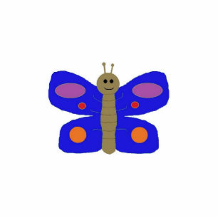 Magnet Photo Sculpture Bleu Papillon sculpté
