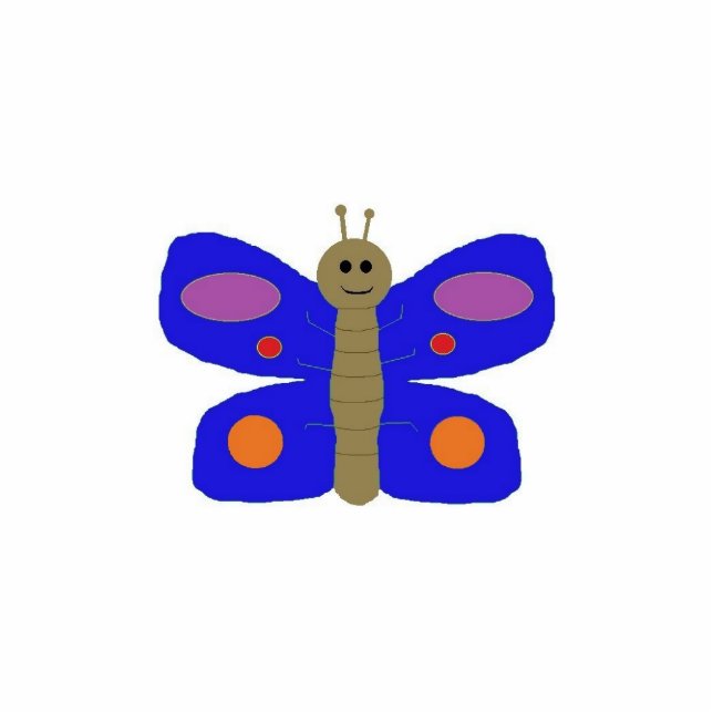 Magnet Photo Sculpture Bleu Papillon sculpté (Devant)