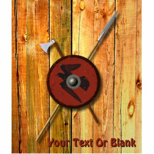 Magnet Photo Sculpture Bouclier Et Armes De Corbeau Viking