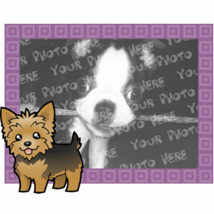 Magnet Photo Sculpture Caricature Yorkshire Terrier (cheveux courts sans
