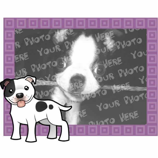 Magnet Photo Sculpture Cartoon Staffordshire Bull Terrier (Devant)
