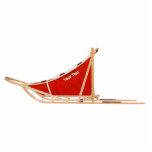 Magnet Photo Sculpture Chien<br><div class="desc">Un traîneau à chien avec un sac de traîneau rouge. Vous pouvez ajouter votre propre texte sur le sac de traîneau.</div>