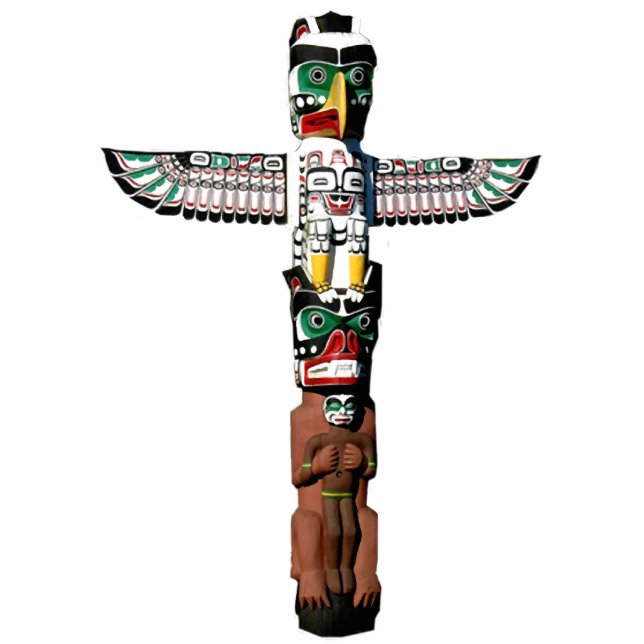Magnet Photo Sculpture Cool Amérindien Totem Pole 4 Magnet sculpté (Devant)