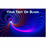Magnet Photo Sculpture Courbe<br><div class="desc">La science nous dit que l'espace est courbé. Et c'est ainsi. Image fractale multicolore de boucles concentriques superposée à un arrière - plan étoilé. Ajoutez votre propre texte.</div>