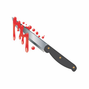 Magnet Photo Sculpture Couteau en acier avec du sang