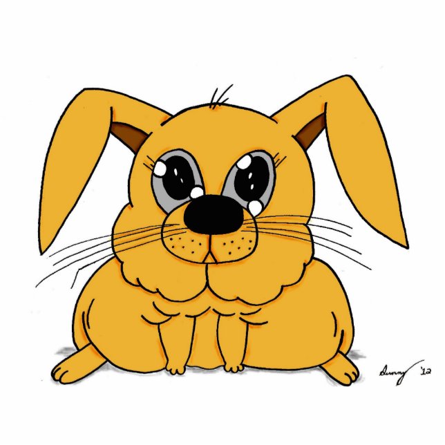 Magnet Photo Sculpture Cute Fat Bunny Sculpture Magnet (Devant)