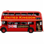 Magnet Photo Sculpture Découpe de bus Red London Double Decker<br><div class="desc">Ce bus vintage à deux étages est un symbole populaire de Londres et de la Grande-Bretagne. Personnalisez cette découpe aujourd'hui avec n'importe quel texte que vous aimez et transformez-la instantanément en souvenir unique !</div>
