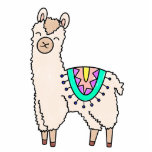 Magnet Photo Sculpture dessin animé de llama alpaga souriant<br><div class="desc">Les lamas sont en ce moment et ce mignon lama souriant va bientôt gagner votre coeur!</div>