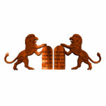 Magnet Photo Sculpture Dix commandements et lions<br><div class="desc">Une "sculpture sur bois" générée par ordinateur,  dans le style traditionnel ; des lions gardant les Dix Commandements.</div>