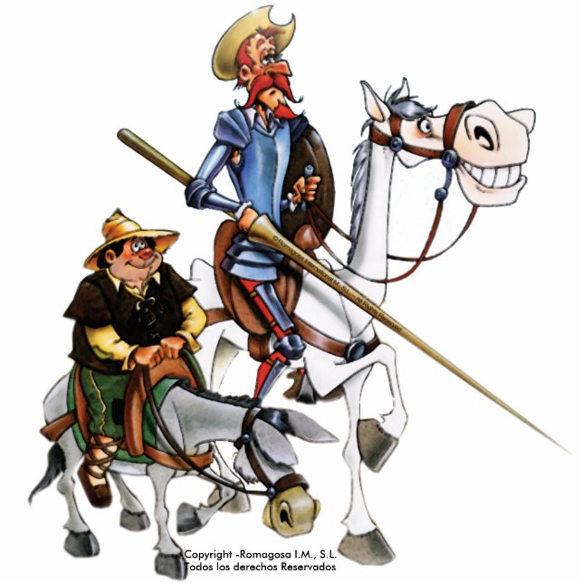 MAGNET PHOTO SCULPTURE DON DON QUICHOTTE ET ROCINANTE, SANCHO ET RUCIO (Devant)