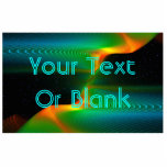Magnet Photo Sculpture Entangage quantique<br><div class="desc">Image fractale bleue,  verte et orange avec étoiles dans l'arrière - plan. Une interprétation fractale du concept de physique quantique de l'enchevêtrement quantique. Ajoutez votre propre texte.</div>