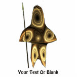 Magnet Photo Sculpture Fractal Inuit Hunter<br><div class="desc">Image fractale brune suggérant un chasseur inuit très stylisé, portant des vêtements traditionnels en fourrure, tenant un harpon avec une tête d'ivoire. Customisez en ajoutant votre propre texte.</div>