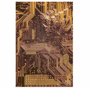 Magnet Photo Sculpture Gold Cyber Circuit Board Tech Art Electronique