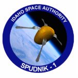 Magnet Photo Sculpture Idaho Spudnik Satellite Mission Patch<br><div class="desc">A humorous depiction of a potato as a satellite dubbed "Spudnik-1, " with forks serving as antenna, in orbit around the earth. Features the Spudnik-1 mission patch. I have met people who do not believe Idaho is a real place. Others know it is somewhere in flyover territory, but can not...</div>