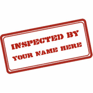 Magnet Photo Sculpture Inspecté par le tampon en caoutchouc rouge