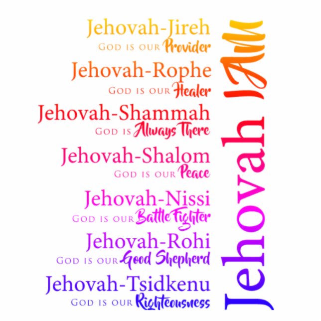 Magnet Photo Sculpture Jehovah nomme rainbow cutout Magnet (Devant)